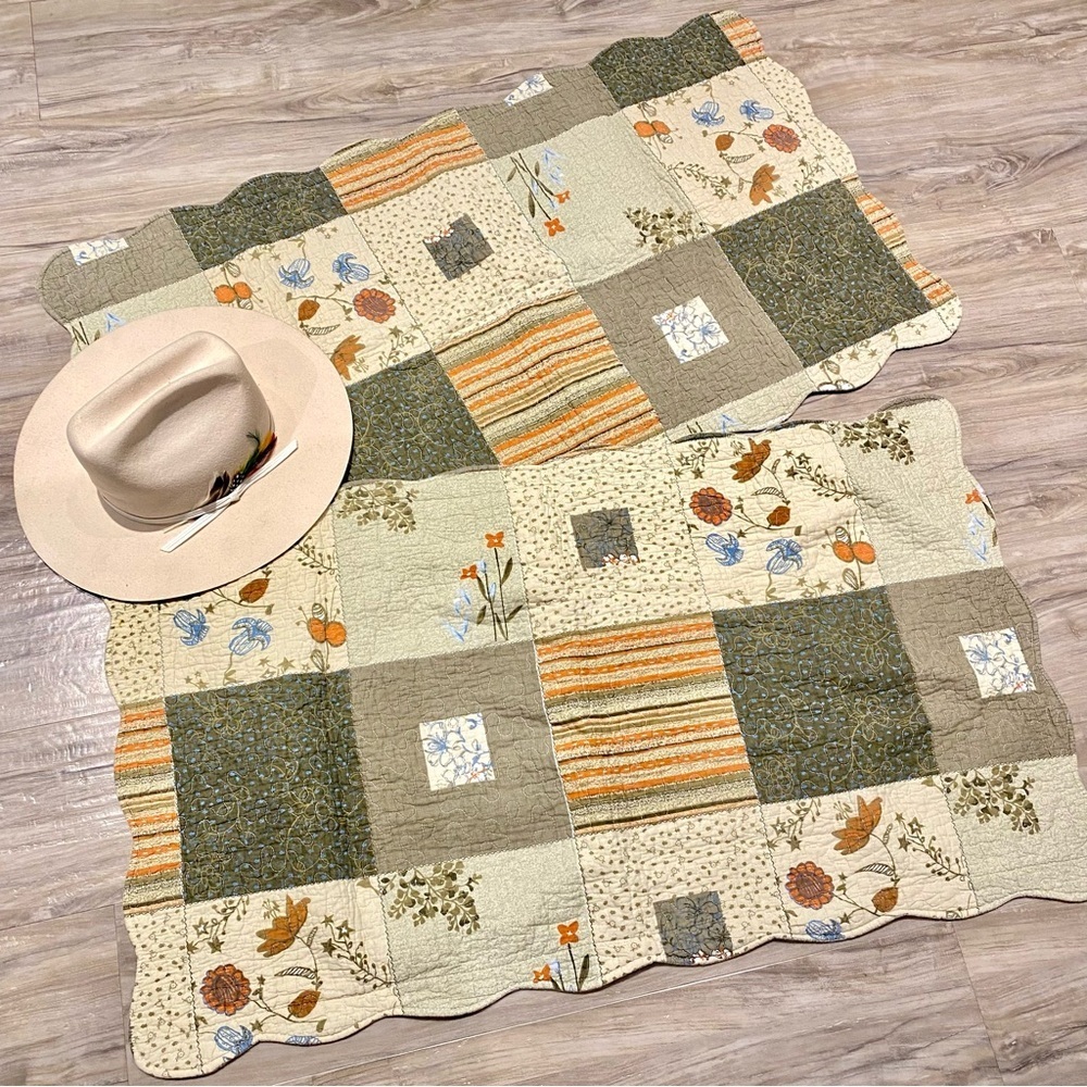 Quilted Patchwork vibe print large pillow covers for modern farmhouse decor